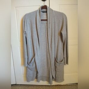 LL Bean SoftFlex Long Gray Cardigan